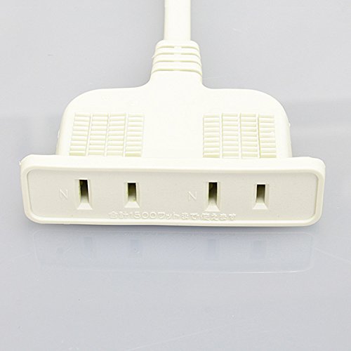 ノア 家具用コンセント（什器用） 2ヶ口コンセント 白 VCTFKコード2m ワンタッチ式 1500Wまで NC-1502..