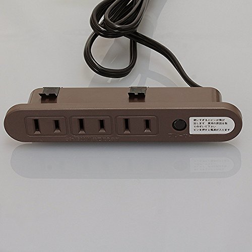 ノア 家具用コンセント（什器用） 3ヶ口コンセント 茶 VFFコード1.8m ワンタッチ式 1500Wまで ブレーカ..