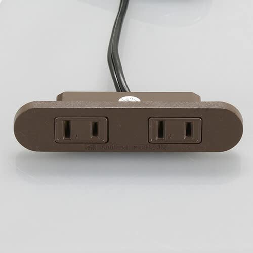 ノア 家具用コンセント(什器用) 2ヶ口コンセント 茶 VFFコード2m ネジ止め式 1500Wまで NC-1518ネジ用..