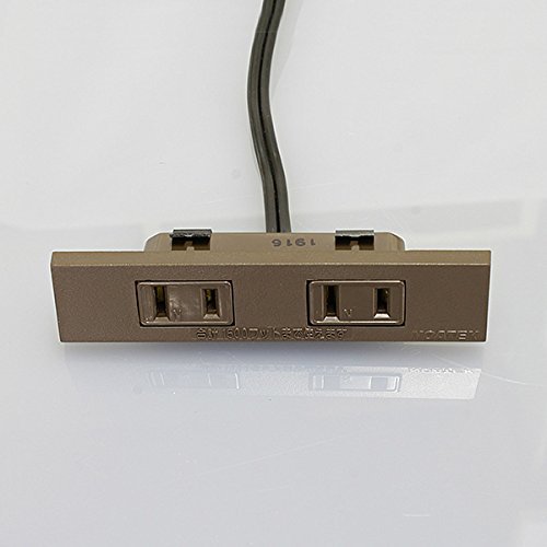 ノア 家具用コンセント（什器用） 2ヶ口コンセント 茶 VFFコード2m ワンタッチ式 1500Wまで NC-1506バ..