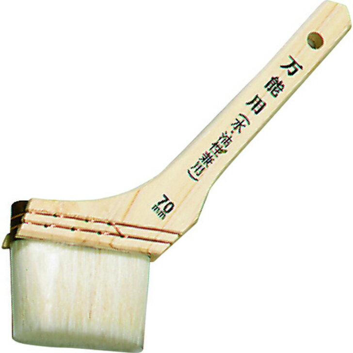 アトムハウスペイント SP万能用ハケ 70mm 水性・油性塗料が綺麗に塗れ、作業中の刷毛さばきも良好な多用途刷毛です 水性・油性塗料が綺麗に塗れ、作業中の刷毛さばきも良好な多用途刷毛です。・刷毛幅：70mm・毛丈：39mm・玉厚：14mm・材質：化繊65%、ヤギ毛20%、豚毛15% 10