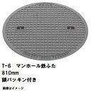 鉄マンホール 鉄蓋のみ フタ直径810mm 鎖・パッキン付 T-6中型トラック耐荷重 MHA-750型 沖縄離島不可(鋳鉄製マンホール マンホール の ふた カ...