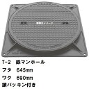 鉄マンホール 鉄蓋・枠 フタ直径645mm 鎖・パッキン付 T-2乗用車耐荷重 MHB-600型 沖縄離島不可(マンホール 鉄 マンホール 蓋 鉄 マンホール ...