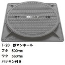 鉄マンホール 鉄蓋・枠セット フタ直径500mm パッキン付 T-20大型トラック耐荷重 MHD-450型 沖縄離島不可(鋳鉄製マンホール マンホール の ふた...