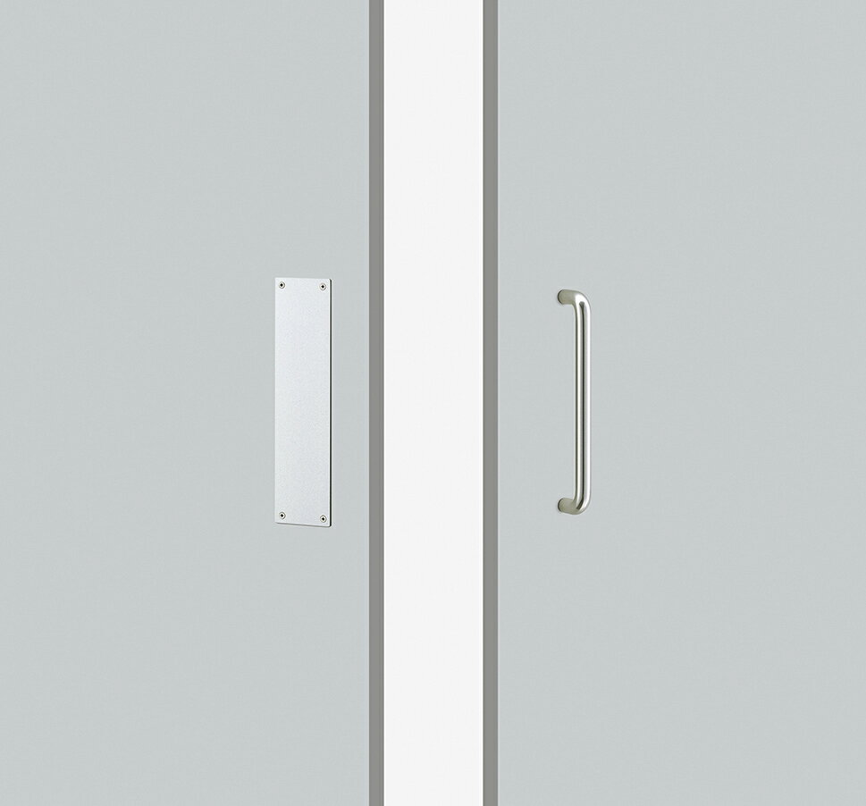 Rakuten - 在庫確認可 ユニオン 直送 T5278-26-038 建築用金物 ドアハンドル プレート アルミ シルバー 1セット（内外） 75×300