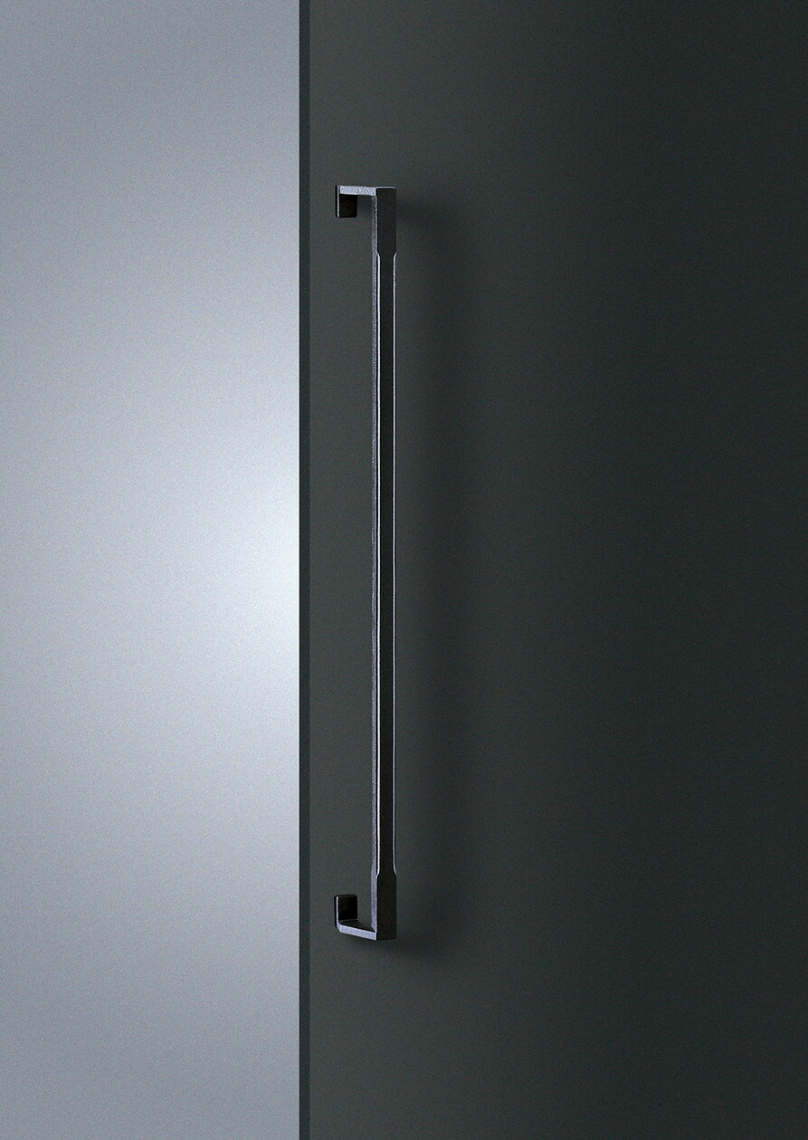 Rakuten - 【メーカー在庫限り】在庫確認可 ユニオン 直送 T870-71-068-L900 建築用金物 ドアハンドル 押し棒 南部鉄 ブラックペイント 1セット（内外） L900