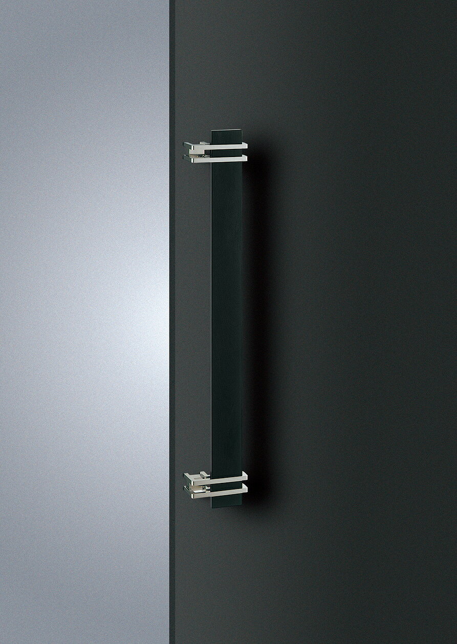Rakuten - 在庫確認可 ユニオン 直送 T2318-36-102 建築用金物 アーキズム ドアハンドル 押し棒 ユニウッド ブラック＋ステンレス ミラー 1セット（内外） L800