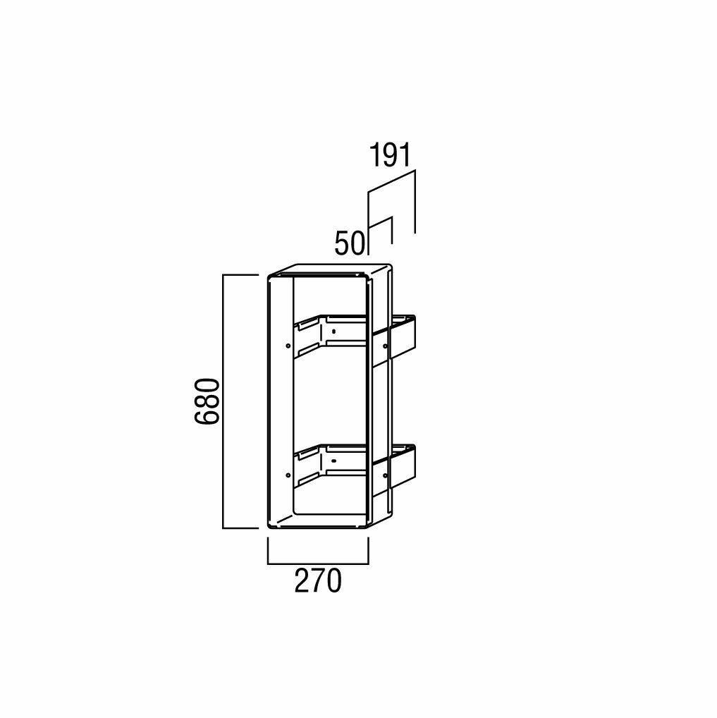Rakuten - 在庫確認可 ユニオン 直送 BRN-0030 建築用金物 アーキズム 消火器ケース ブラケット 絵・文字標識なし専用 全埋込タイプ スチール 亜鉛メッキ 1ケ 270×192×680