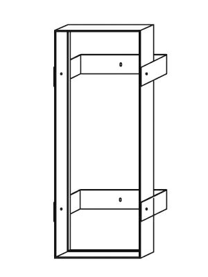 在庫確認可 ユニオン 直送 BRN-UAB-4 建築用金物 アーキズム 消火器ケース ブラケット AEDケース専用 全埋込タイプ スチール 亜鉛メッキ 1ケ 366×214×970