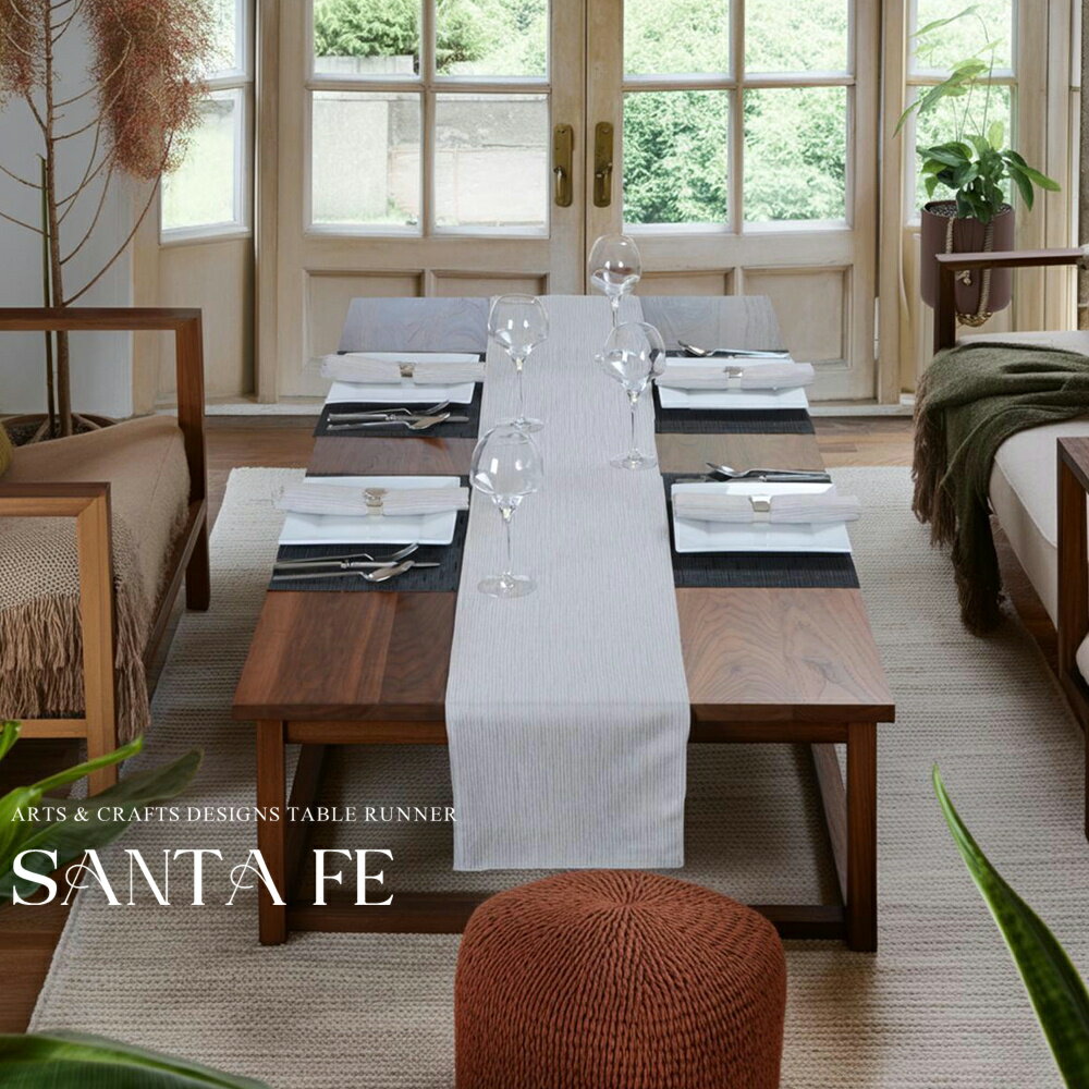 【週末200円OFFクーポン配布中】テーブルランナー 30×220cm サンタフェ（ベージュ 220×30 テーブルクロス リバーシブル エスニック ナチュラル リネン 北欧 おしゃれ かわいい 洗える 日本製 国産 カフェ レストラン ホテル 既製品 トータルコーディネート )NANNA