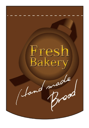 5868 タペストリー Fresh Bakery Hand made Bread 素材：ポリエステル サイズ：W260mm×H380mm