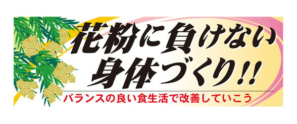 60632 パネル 花粉に負けない身体づくり！！ バランスの良い食生活で改善していこう 素材：発泡スチロールパネル サイズ：W900mm×H300mm×厚さ5mm ※受注生産品（納期約2週間）