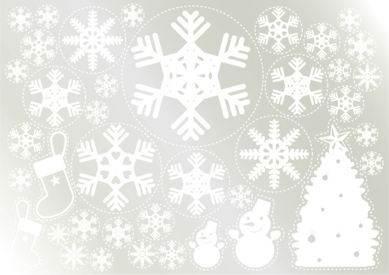 楽天キッチン ヒョードー6892 ウィンドウシール Window Seal Merry Christmas 再剥離可能 両面印刷 透明シール 素材：ゲルポリ A3サイズ：W420mm×H297mm ※お取寄商品