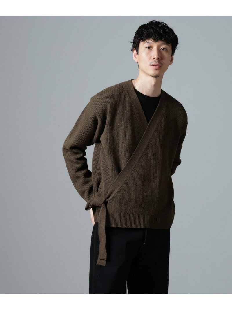 【SALE／50%OFF】畔編みタイカーディガン NANO universe ナノユニバース トップス ニット ネイビー ブラウン【RBA_E】[Rakuten Fashion]