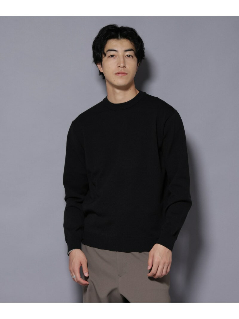 ダブルフェイスストレッチモックネックニット NANO universe ナノユニバース トップス ニット ネイビー グレー ブラック【先行予約】*【送料無料】[Rakuten Fashion]