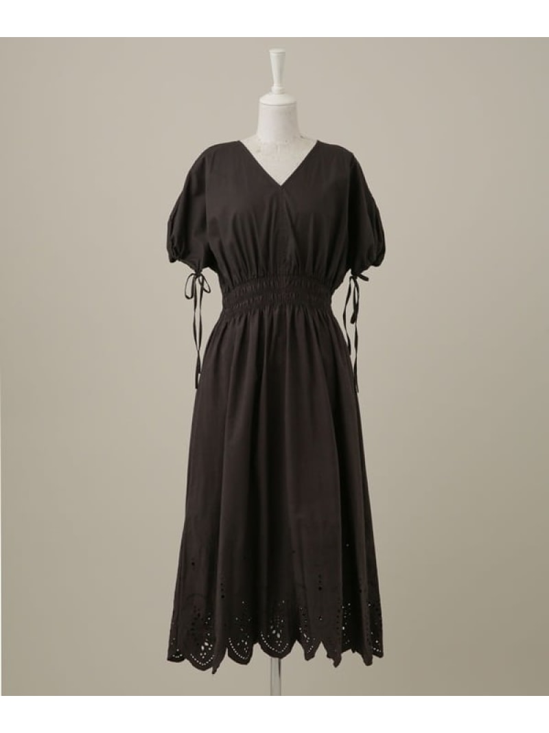 【SALE／60%OFF】casa fline/エンブロイダリーハーフスリーブドレス NANO universe ナノユニバース ワンピース・ドレス ワンピース ブラック ホワイト オレンジ【RBA_E】【送料無料】[Rakuten Fashion]のサムネイル