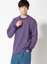 [Rakuten Fashion]【SALE／60%OFF】:リップルボーダーTシャツLS nano・universe Selected ナノユニバース カットソー Tシャツ パープル カーキ ブラック【RBA_E】