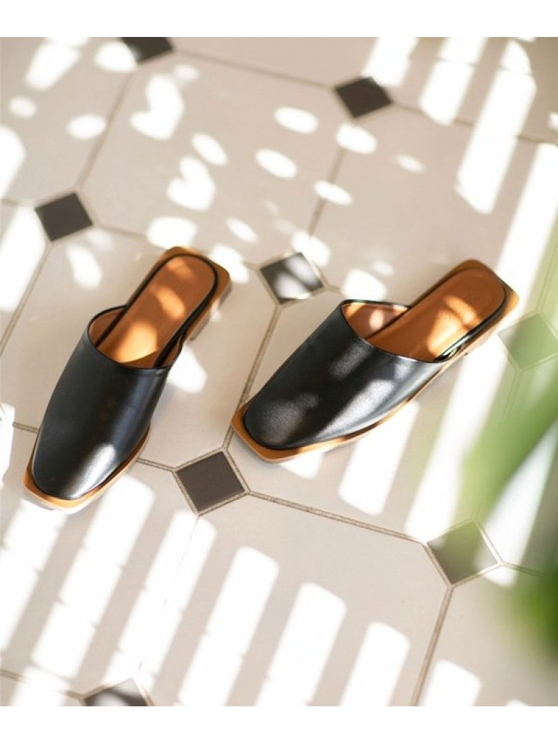 【SALE／50%OFF】スクエアトゥフラットミュール NANO universe ナノユニバース シューズ・靴 その他のシューズ・靴 ブラック ホワイト ブラウン【RBA_E】[Rakuten Fashion]のサムネイル