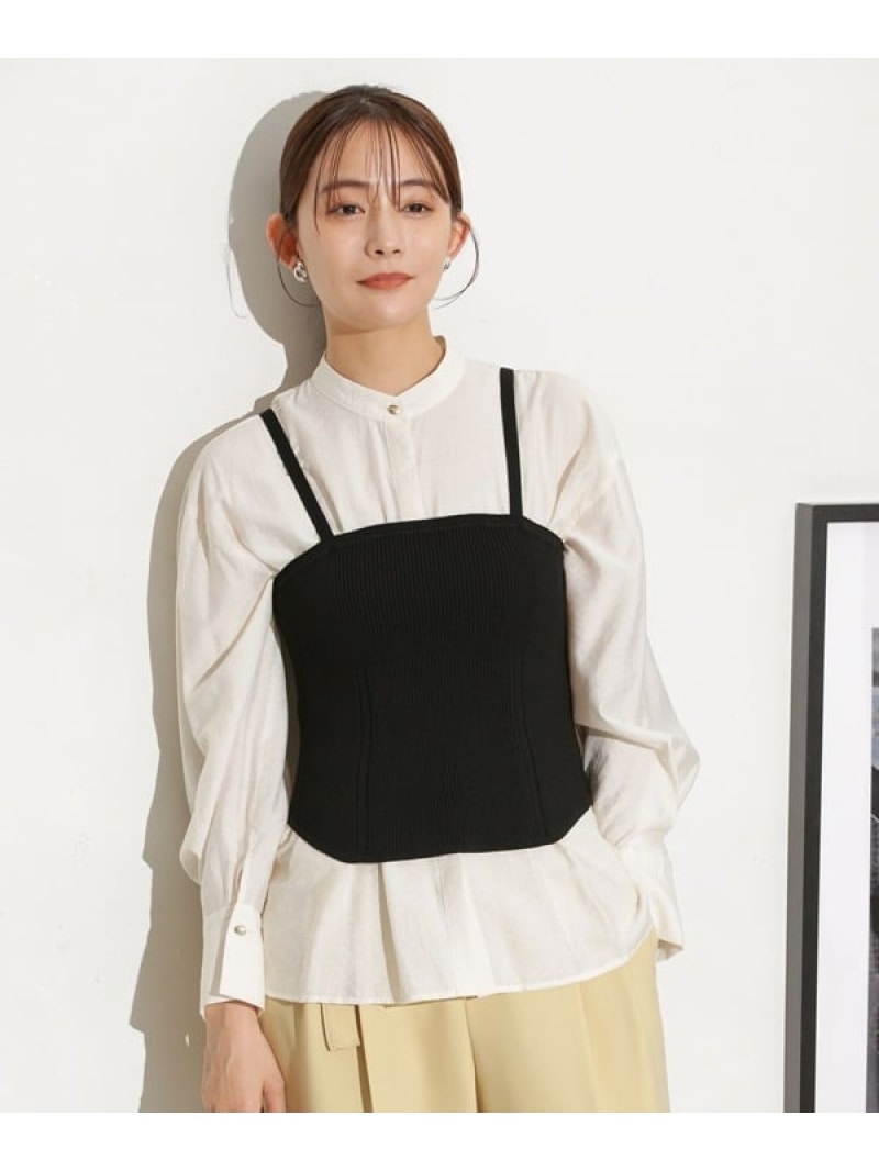 【SALE／50%OFF】ニットビスチェ ストラップ取り外し可 NANO universe ナノユニバース トップス ニット ブラック ベージュ【RBA_E】[Rakuten Fashion] nano-universe-10093210 NANO universe サンプル画像3