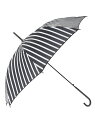 STRIPE UMBRELLA NANO universe ナノユニバース ファッション雑貨 傘・長傘 ブラック[Rakuten Fashion]