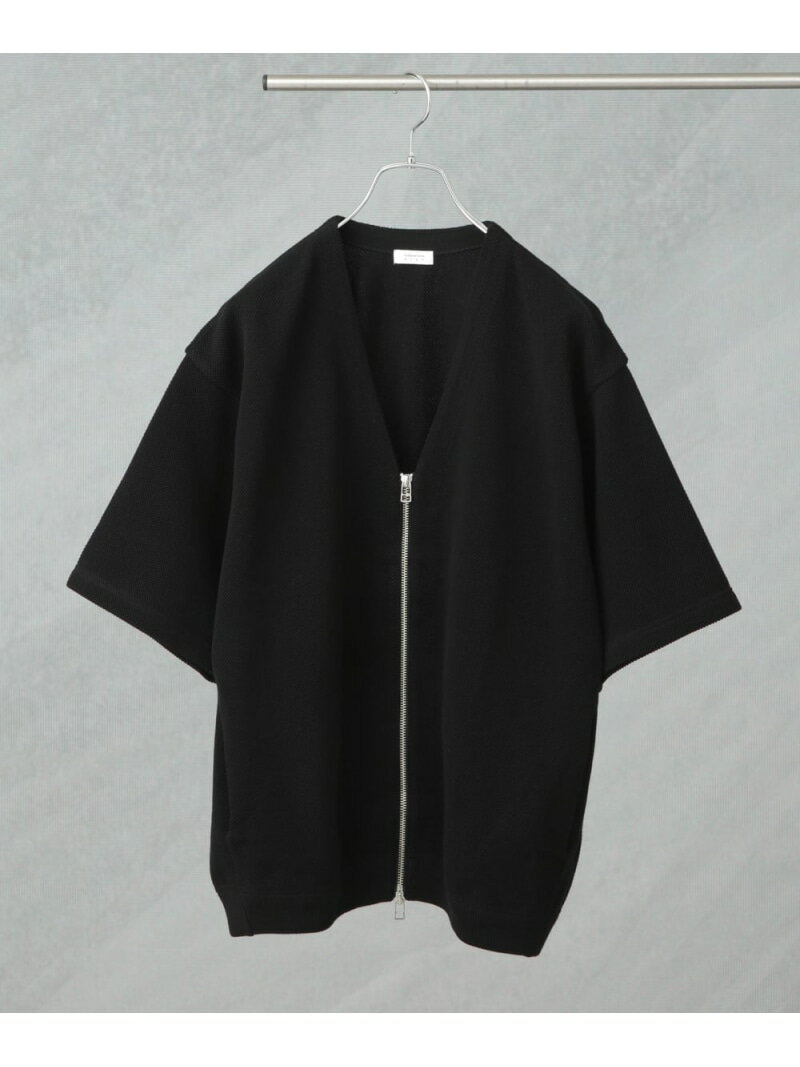 【SALE／40%OFF】crepuscule/別注 S/S V NECK ZIP CARDIGAN NANO universe ナノユニバース トップス ニット グリーン ブラック【RBA_E】【送料無料】[Rakuten Fashion]