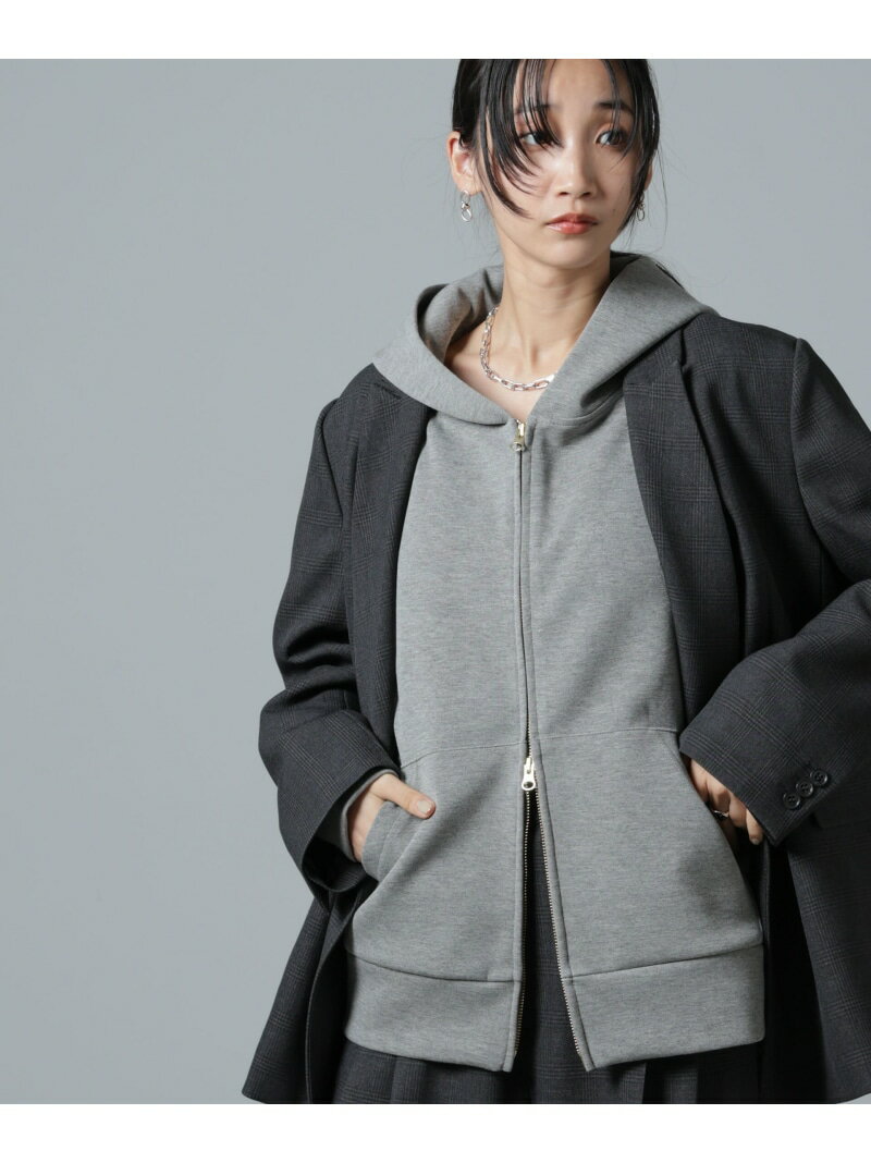 【SALE／40%OFF】ダンボールジップアップパーカー NANO universe ナノユニバース トップス カットソー・Tシャツ グレー ブラック ホワイト【RBA_E】【送料無料】[Rakuten Fashion]