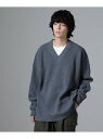 【SALE/40%OFF】WEB限定/Vネックオーバーサイズニット NANO universe ナノユニバース トップス ニット グレー ブラウン ネイビー【R...