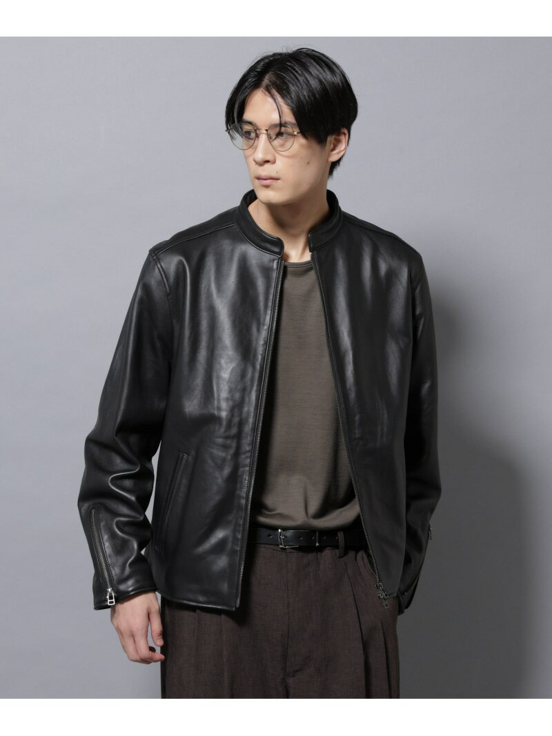 美品 ナノユニバース ラムレザージャケット ライダース 羊革 ブラック Lサイズ 楽天市場】∴ラムレザーシングルライダース nano universeの通販