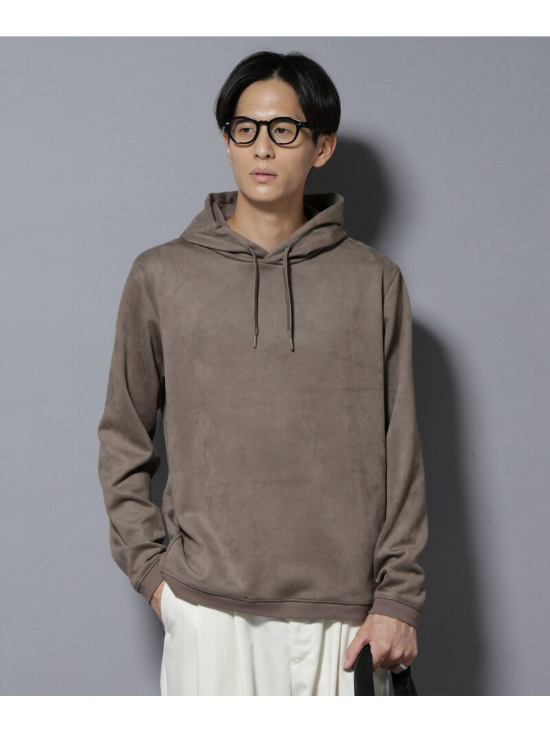 【SALE／35%OFF】フェイクスエードフーディー 長袖 NANO universe ナノユニバース トップス カットソー・Tシャツ ブラック グレー ホワイト【RBA_E】【送料無料】[Rakuten Fashion]