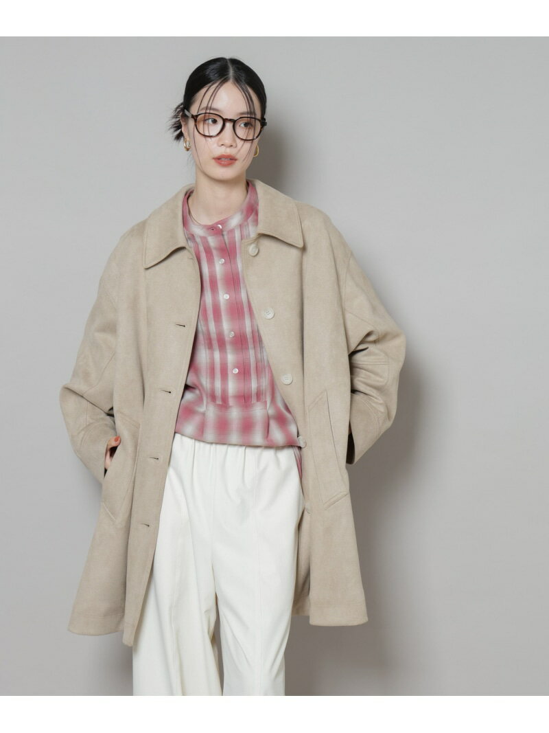 【SALE／20%OFF】フェイクスエードAラインミドルコート NANO universe ナノユニバース ジャケット・ア..