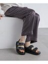 CAMINANDO/DOUBLE RING PLATFORM SANDALS NANO universe ナノユニバース シューズ・靴 サンダル ブラック ベージュ