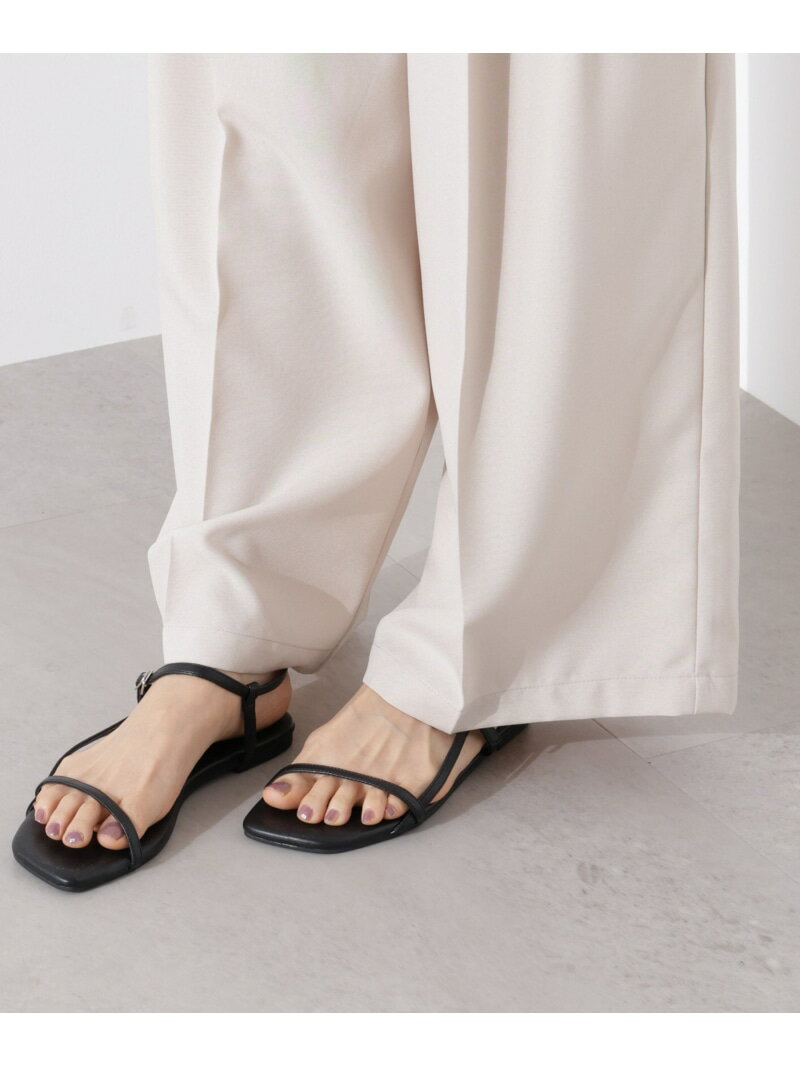 【SALE／20%OFF】アンクルストラップフラットサンダル NANO universe ナノユニバース シューズ・靴 サンダル ベージュ シルバー ブラック【RBA_E】【送料無料】[Rakuten Fashion]