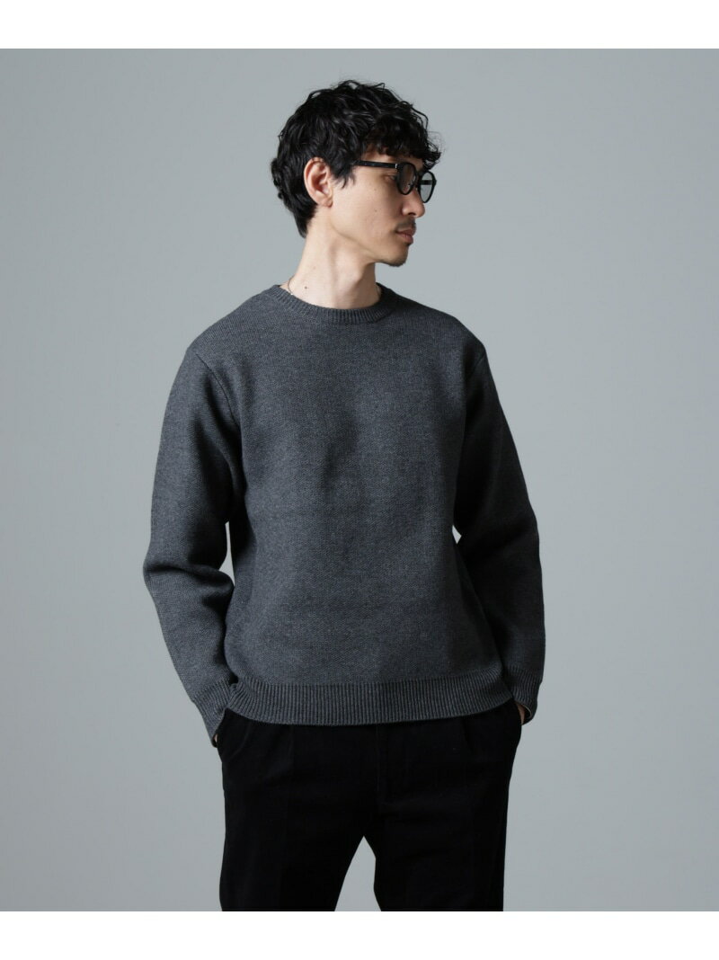 【SALE/60%OFF】PBTストレッチクルーネックニット NANO universe ナノユニバース トップス ニット ブラック ネイビー グレー【RBA_...
