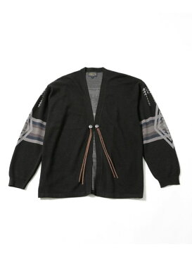 【SALE／10%OFF】別注 ジャガードカーディガン PENDLETON ナノユニバース ニット カーディガン ブラック ベージュ【RBA_E】【送料無料】[Rakuten Fashion]