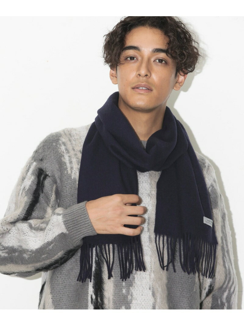 【SALE／60%OFF】ウールソリッドマフラー NANO universe ナノユニバース ファッション雑貨 マフラー・ストール・ネックウォーマー ネイビー ブラック【RBA_E】[Rakuten Fashion]