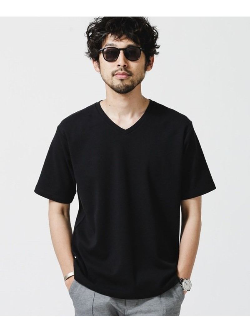 【SALE／70%OFF】《イヤな臭いを軽減》Anti Smell VネックTシャツ 半袖 NANO universe ナノユニバース トップス カットソー・Tシャツ ブラック グレー ホワイト【RBA_E】[Rakuten Fashion]のサムネイル