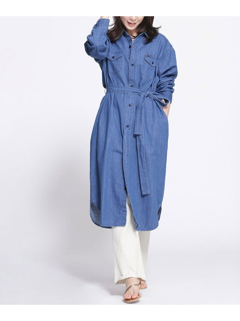 【SALE／60%OFF】Lee/別注デニムシャツワンピース NANO universe ナノユニバース ワンピース・ドレス ワンピース ブルー【RBA_E】【送料無料】[Rakuten Fashion]のサムネイル