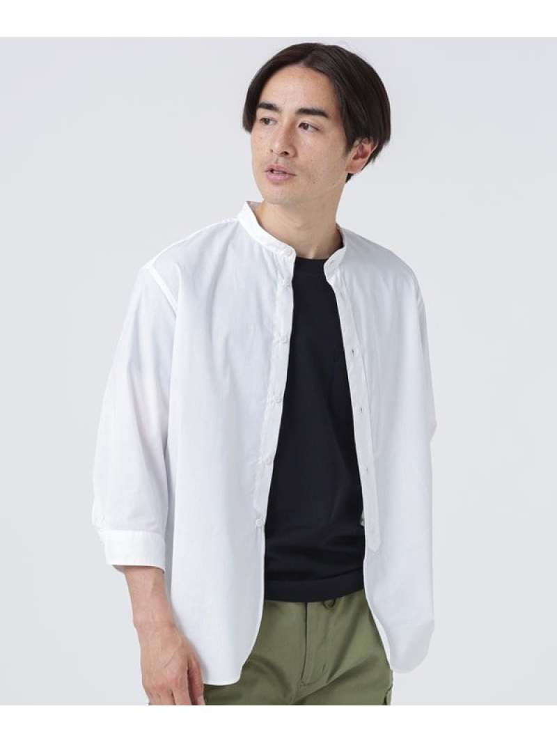 LB.03/「ICE FLOW LINEN」バンドカラーシャツ 7分袖 LB.03 Section ナノユニバース トップス シャツ・ブラウス ホワイト グレー ネイビー【送料無料】[Rakuten Fashion]のサムネイル