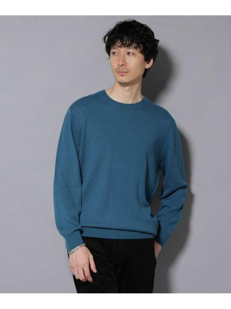 カシミヤミックスクルーネックニット NANO universe ナノユニバース トップス ニット ブルー グレー レッド ネイビー【先行予約】*【送料無料】[Rakuten Fashion]