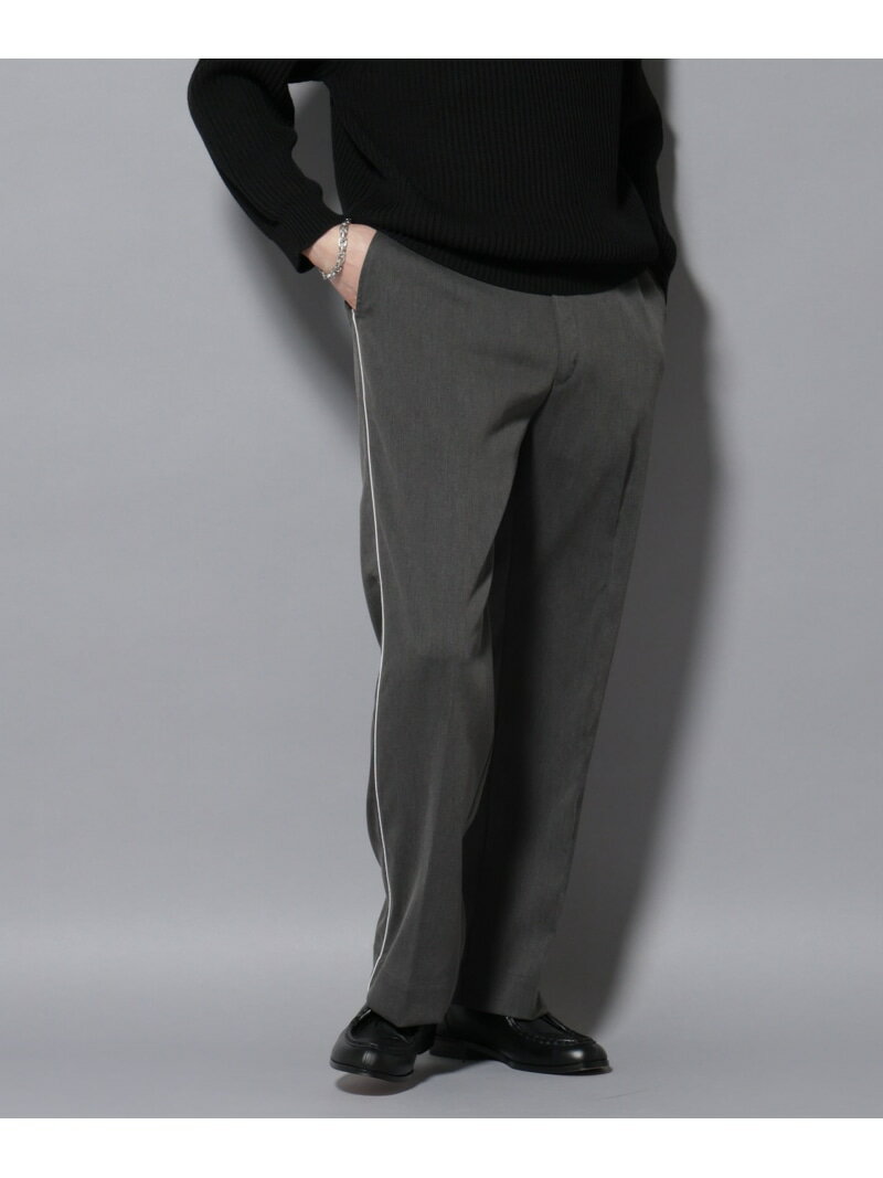 ウォーム側章ストレートスラックス NANO universe ナノユニバース パンツ その他のパンツ ブラック グレー ベージュ【先行予約】*【送料無料】[Rakuten Fashion]