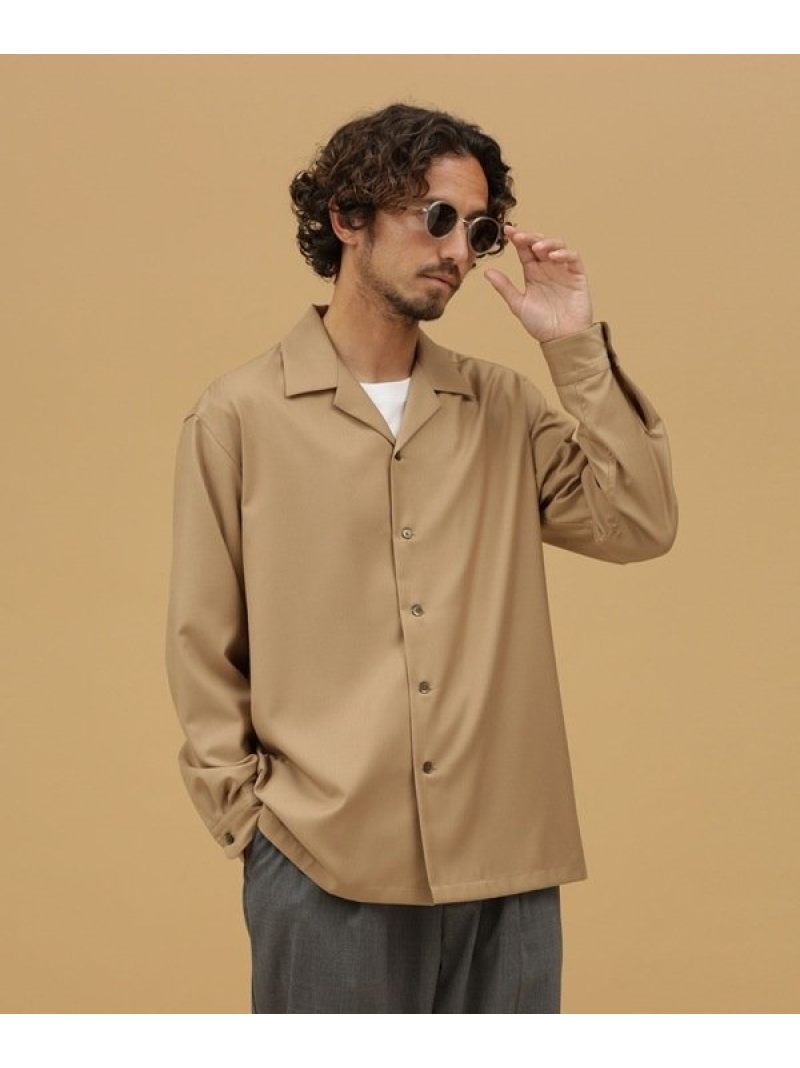 【SALE／56%OFF】LB.03/ドレープ開襟シャツ NANO universe ナノユニバース トップス シャツ・ブラウス ベージュ ブラック グリーン【RBA_E】【送料無料】[Rakuten Fashion]のサムネイル