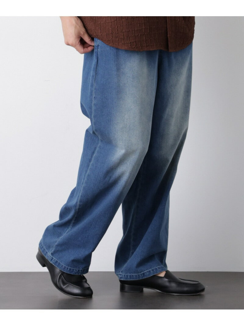 COOLLY DENIM ワイドイージーパンツ(接触冷感) NANO universe ナノユニバース パンツ その他のパンツ ブルー ネイビー ブラック