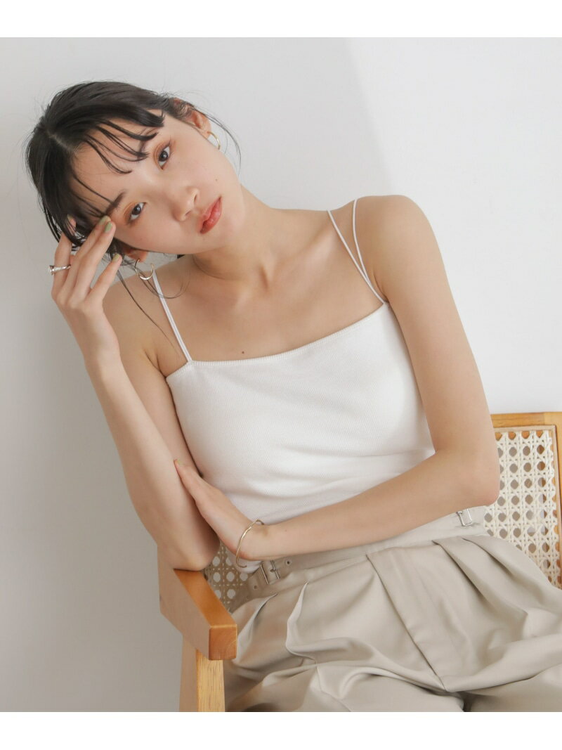 抗菌防臭リブカップ付きダブルストラップキャミソール NANO universe ナノユニバース トップス カットソー・Tシャツ ホワイト ブラック グレー[Rakuten Fashion]のサムネイル