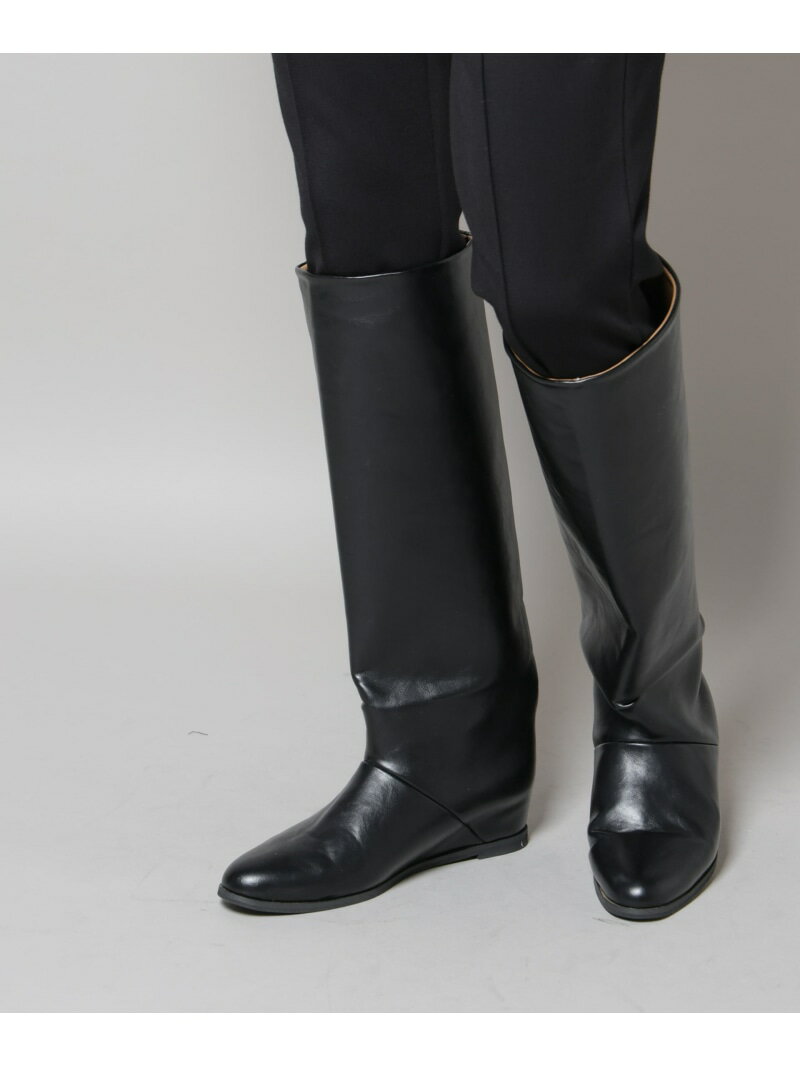 ワイドシャフトインヒールブーツ NANO universe ナノユニバース シューズ・靴 その他のシューズ・靴 ブ..