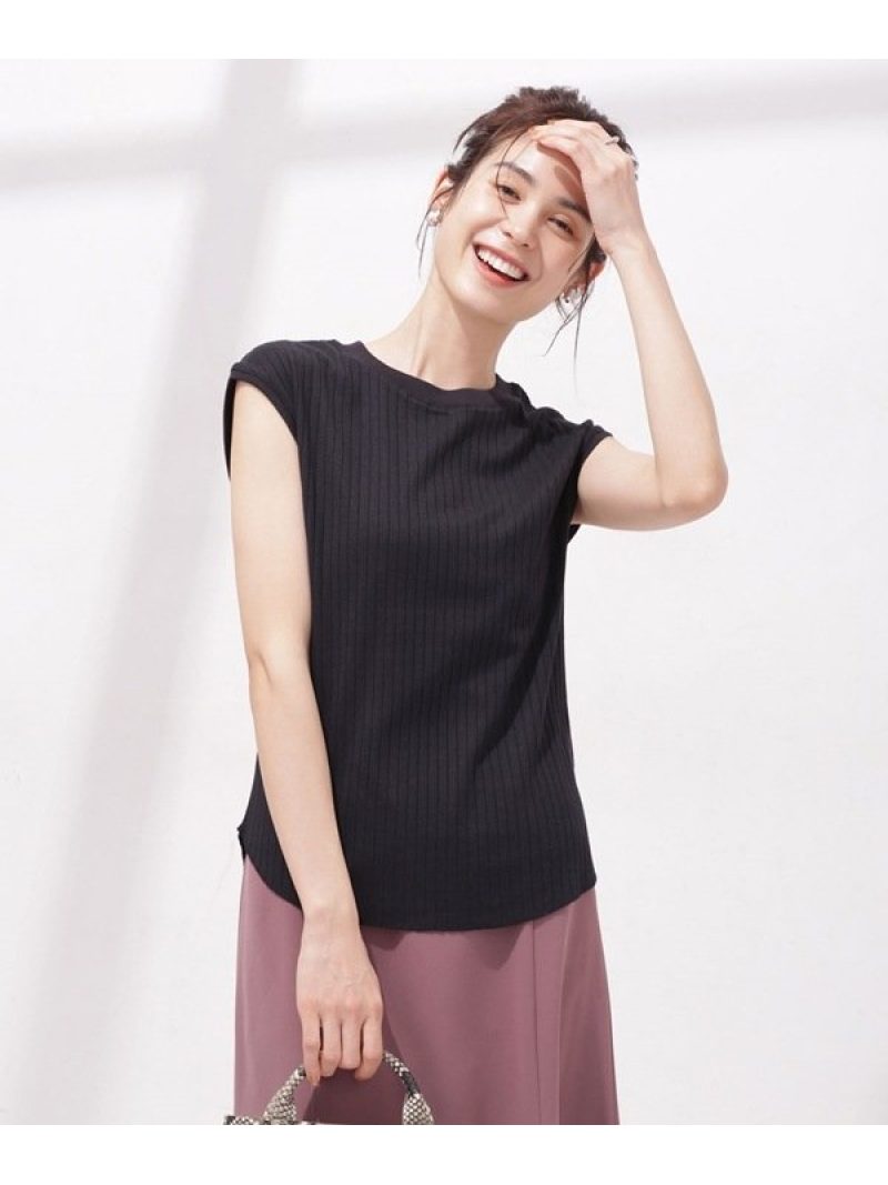 【SALE／30%OFF】Anti Soaked 汗染み防止 リブTシャツ ノースリーブ NANO universe ナノユニバース トップス カットソー・Tシャツ ベージュ ブラック グレー ホワイト【RBA_E】[Rakuten Fashion]のサムネイル