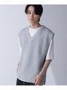 【SALE/30%OFF】WEB限定/ルーズシルエット ニットベスト NANO universe ナノユニバース トップス ニット グレー ブラック【RBA_E...