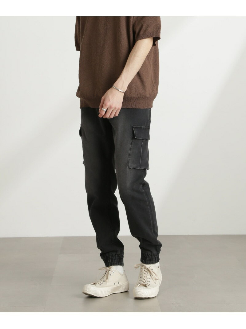 スリムフィット ジョガーカーゴパンツ NANO universe ナノユニバース パンツ その他のパンツ ブルー ブラック【RBA_E】[Rakuten Fashion]