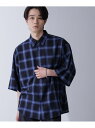 【SALE/40%OFF】WEB限定/リラックスオンブレーチェックシャツ 半袖 NANO universe ナノユニバース トップス シャツ・ブラウス ブラック...