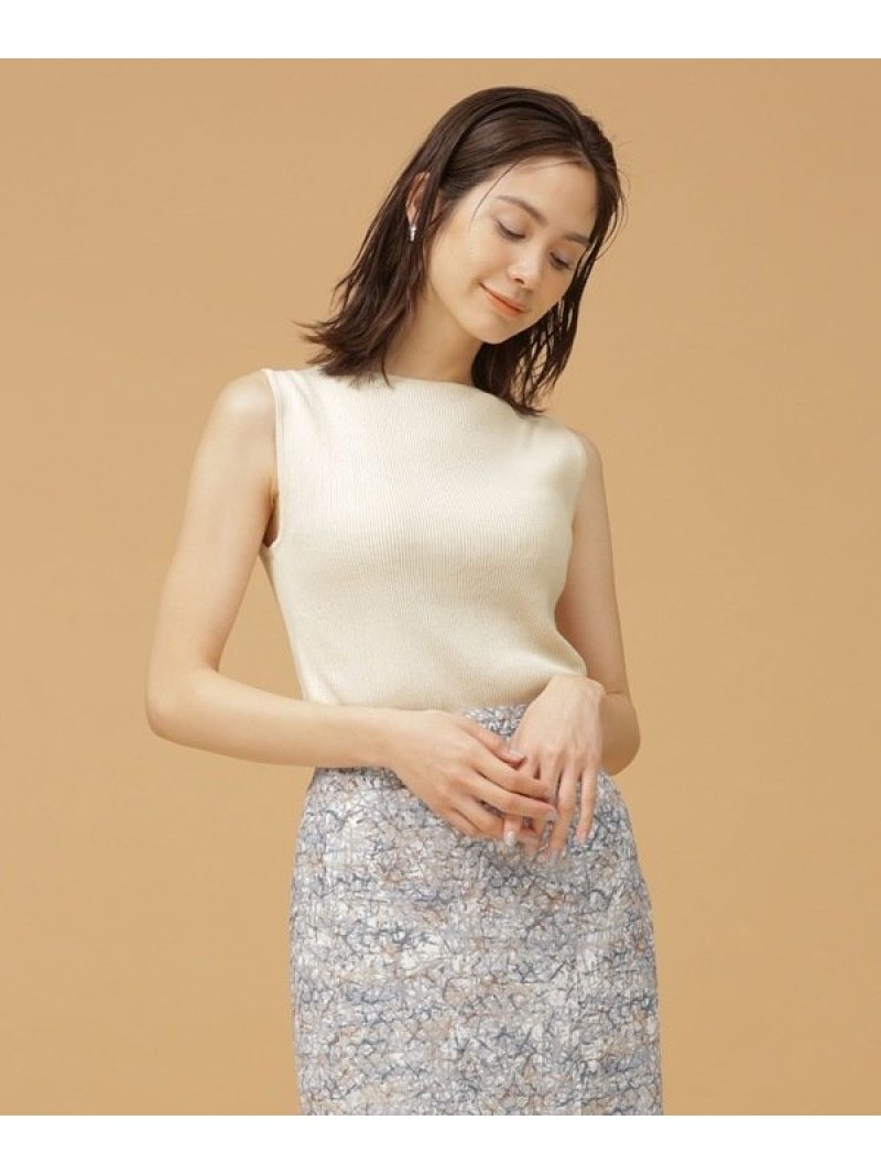 【SALE／30%OFF】GIZA強撚コットンリブニット ノースリーブ NANO universe ナノユニバース トップス ニット ホワイト ネイビー オレンジ【RBA_E】【送料無料】[Rakuten Fashion]のサムネイル