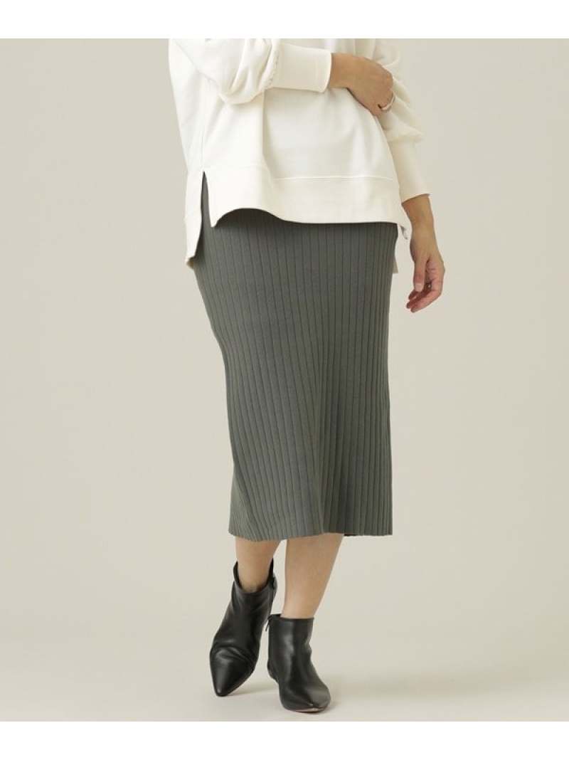 【SALE／40%OFF】:モチモチアンチピリングニット/リブタイトスカート nano・universe ナノユニバース スカート スカートその他 ブラック グレー グリーン【RBA_E】[Rakuten Fashion]